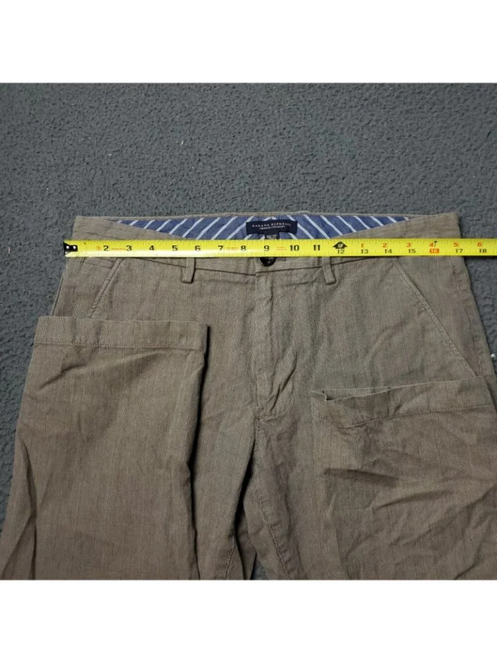 Banana Republic Dress Pants Mens 32x30 Vintage Straight Beige Plaid Checkered